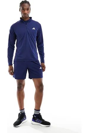 adidas Adidas Training - Essentials - Marineblå top med halv lynlås