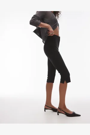 Topshop Sorte capri-bukser i bengalin