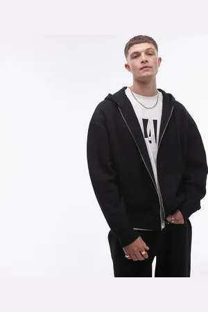 Topman Oversized hættetrøje med gennemgående lynlås i