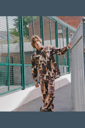 Labelrail X Notion - Unisex - Multifarvede bukser med camouflageprint - Del af sæt-Brun