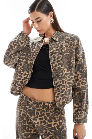 Lioness Denimjakke i leopardmønster - Del af sæt-Multifarvet