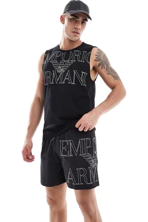 Emporio Armani Sorte badeshorts med logo - Del af sæt