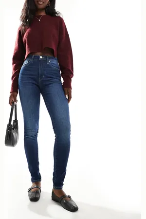 Tommy Hilfiger Sylvia - Højtaljede skinny-jeans i mørk vask-Blå