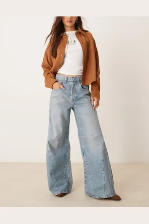 Free People Eden - Løstsiddende og blå jeans med svaj og høj talje