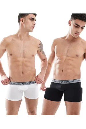 Emporio Armani Bodywear - Pakke med 2 par boksershorts med logo-taljebånd i og hvid