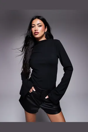 ASOS Ribstrikket bodystocking med ærmer med svaj