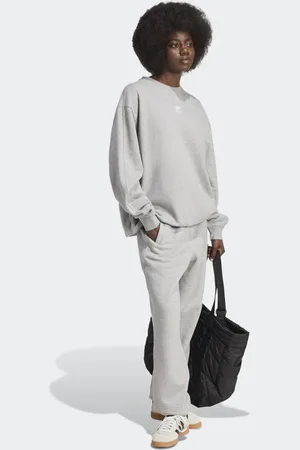 adidas Essentials - Meleret mellemgrå oversized sweatshirt i fransk terry-stof