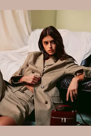 ASOS Kamelfarvet blazer med trenchcoat-detalje-Neutral