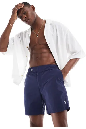 Ralph Lauren Monaco - mellemlange badeshorts i luksusnylon med logoikon og klassisk pasform