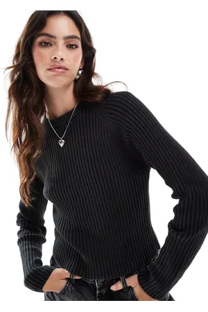 VERO MODA Cropped og ribstrikket top i syrevask