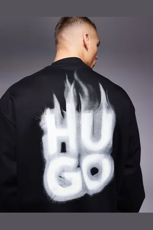 HUGO BOSS HUGO - Red Durungu - sweatshirt med røglogo på brystet i afslappet pasform