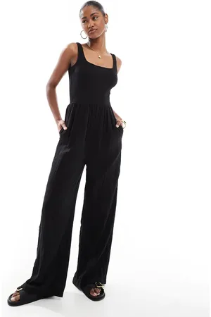 Brave Soul Jumpsuit med dyb rund hals