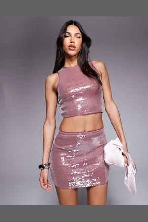 ASOS Minkfarvet tanktop med pailletter - Del af sæt-Lilla