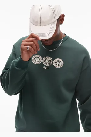 SELECTED Grøn og oversized sweatshirt med brystprint