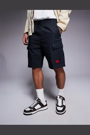 HUGO BOSS Garlio - Sorte cargo-joggingshorts med logomærke