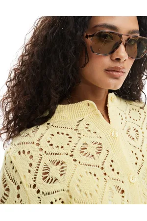 New Look Aviator-solbriller med grønne glas-Brun