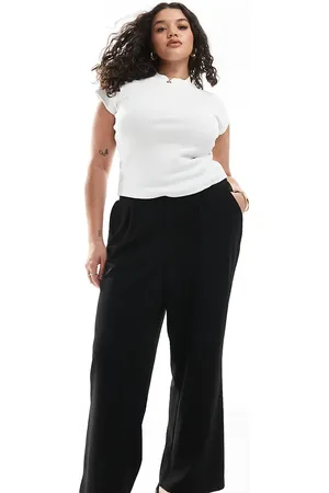 VERO MODA Sorte cropped bukser i jersey-crepe