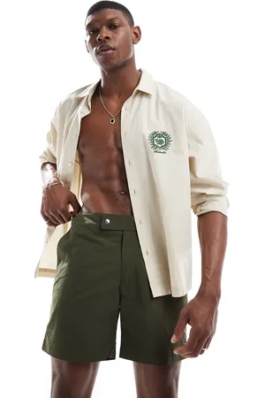 Ralph Lauren Mocaco - Mørkegrønne mellemlange badeshorts i luksusnylon med logoikon og klassisk pasform