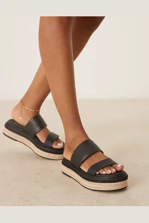 Calvin Klein Calvin Klein - Sorte espadrille-sliders med dobbelt strop