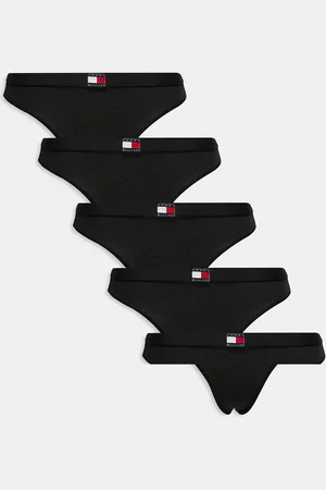 Tommy Hilfiger Pakke med 5 par sorte G-strenge med flaglogo