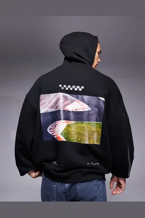 HUGO BOSS HUGO - Red Doad - oversized hættetrøje med racerbaneprint