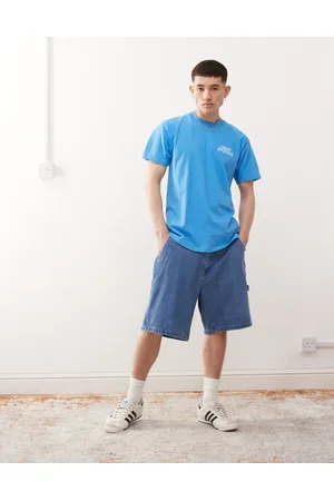 Obey Bigwig - Lys indigoblå tømrershorts i denim
