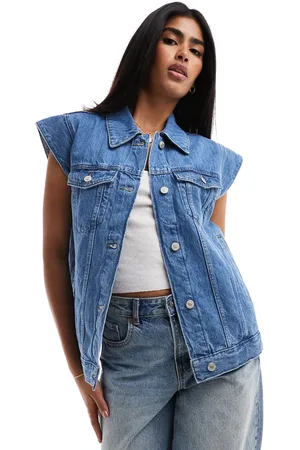 ONLY Mellemblå vest i denim