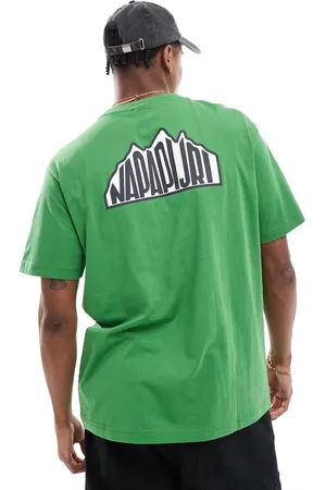 Napapijri Linth - Grøn T-shirt med logoprint på ryggen