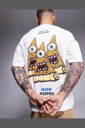 Hugo Blue Nizzerio - T-shirt med pizzaprint