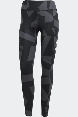 adidas Terrex - Sorte og grå leggings med print