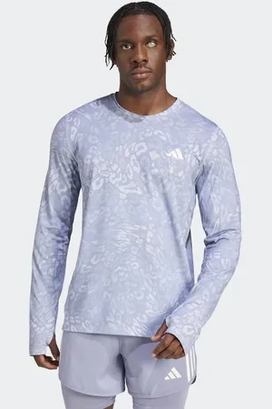 adidas Own The Run Climacool - Gråviolet og langærmet T-shirt med 3 striber