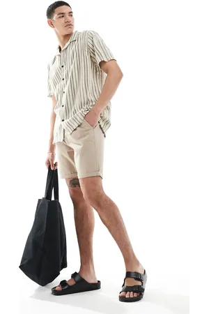 Brave Soul Chinoshorts med løbesnor i taljen-Neutral