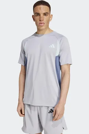adidas Tech Apparel - Sølvfarvet T-shirt med farveblok-design