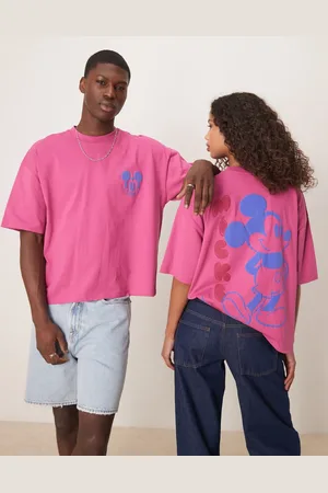 ASOS Unisex - Pink oversized T-shirt med puffet 