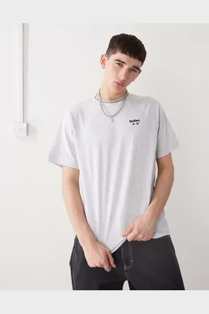 Kickers Lysegrå meleret oversized T-shirt med -grafik