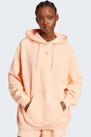 adidas Essentials - Ferskenfarvet og løstsiddende hættetrøje i french terry-Lyserød