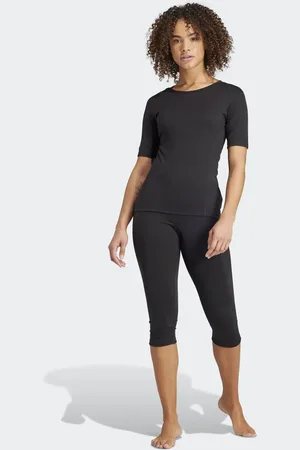 adidas Xperior Merino 200 - Sorte basis-leggings i 3/4 længde