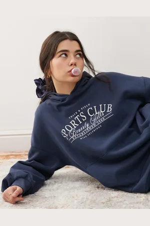 Miss Selfridge Og oversized hættetrøje med grafisk "Sports Club"-print
