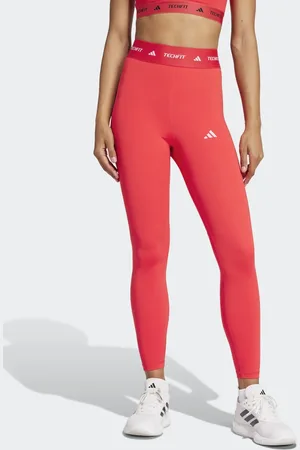 adidas Techfit - Rubinrøde 7/8-leggings