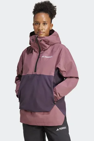 adidas Terrex Xperior 2l Rain.rdy - Bordeaux/aurorasort anorak med for-Rød