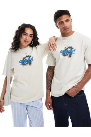 Gramicci Beige unisex-T-shirt med pixelprint foran i bomuld