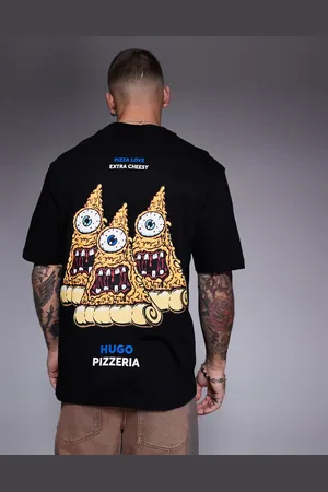 Hugo Blue Nizzerio - T-shirt med pizzaprint