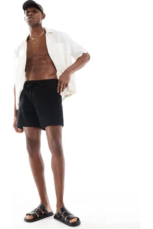 Hollister Sorte shorts med tekstur i hør