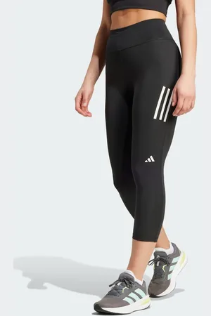 adidas Own The Run - Sorte leggings i 3/4-længde
