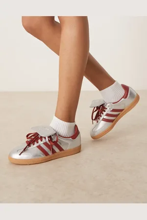 adidas Samba LT - Metallic sølvfarvede og røde sneakers