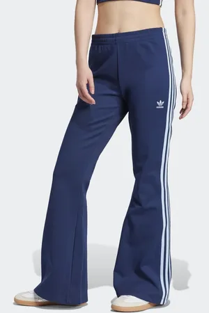 adidas Adicolor - Mørk indigoblå træningsbukser med svaj og 3 striber
