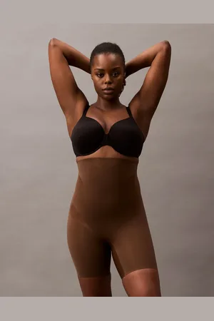 Calvin Klein Shapewear - Sorte formende shorts med høj talje og fast stretch-Brun