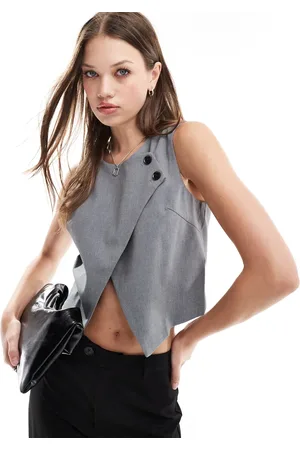 VERO MODA Skræddersyet højhalset vest med krydsfront