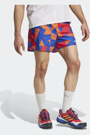 adidas Terrex Multi - Blå og rubinrøde lette shorts med print