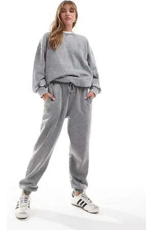 Miss Selfridge Oversized grå joggingbukser i syrevask - Del af sæt
